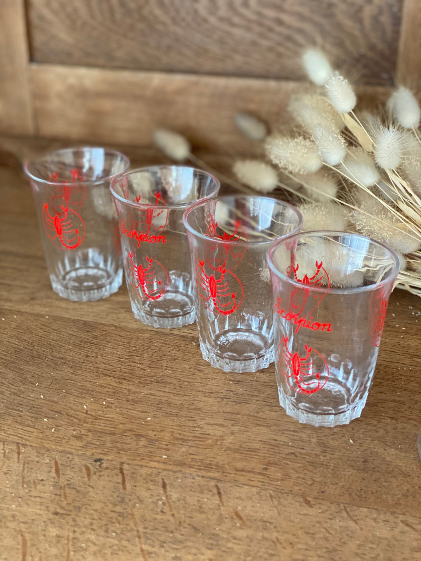 4 verres sirop berger vintage