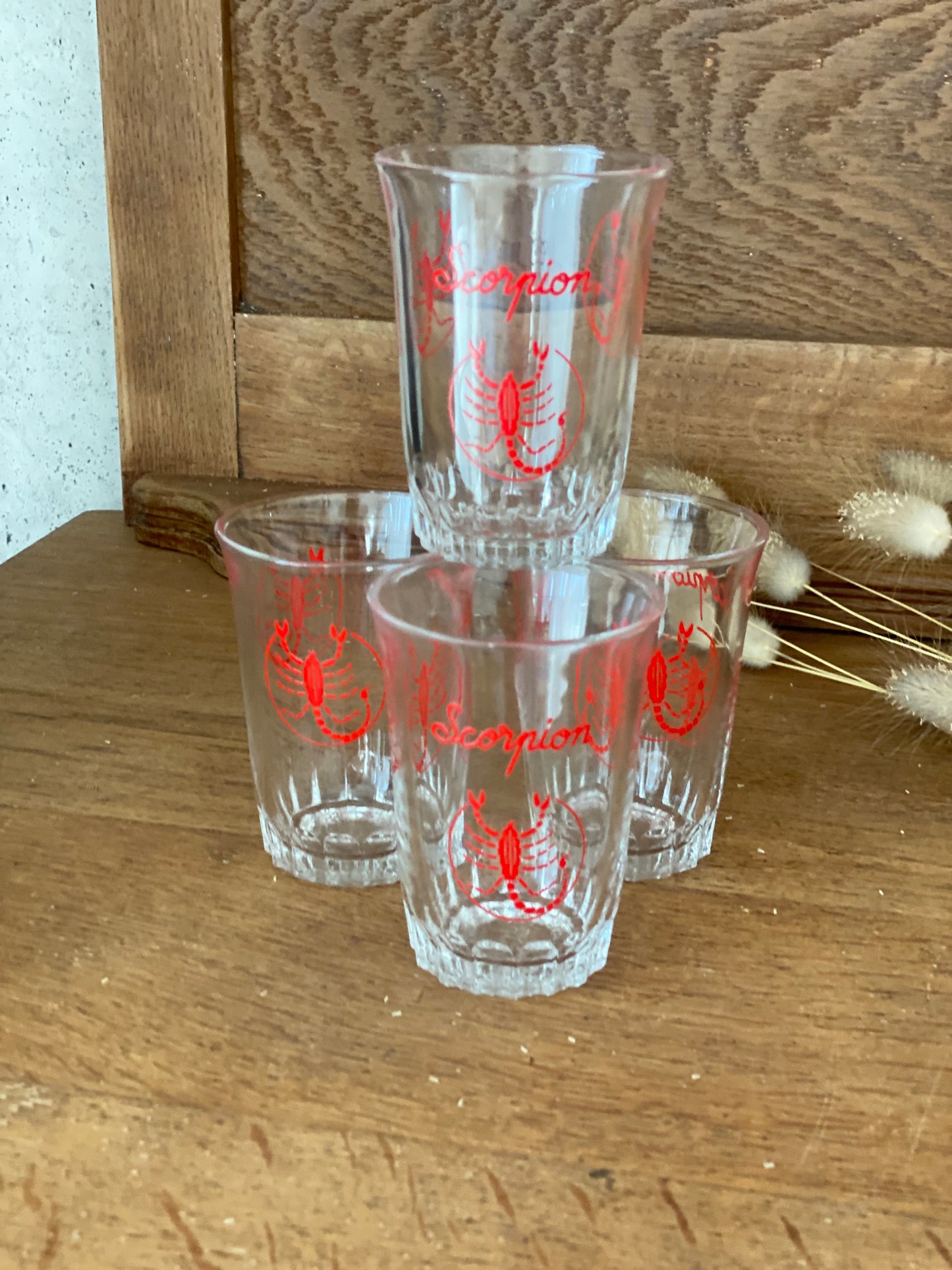 4 verres sirop berger vintage