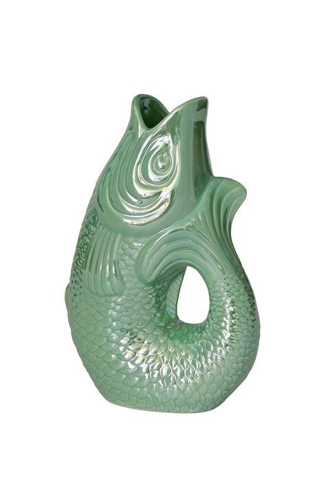 Vase poisson Monsieur Carafon, taille S, rainbow mint
