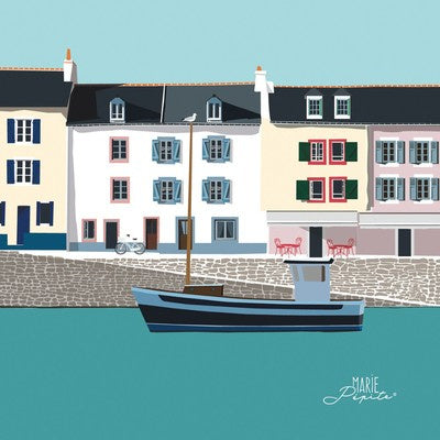 Petit tableau BELLE ILE 11 x 11 cm