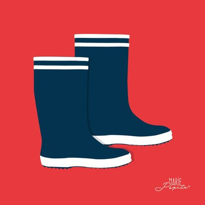 Petit tableau BOTTES MARINES  11 x 11 cm