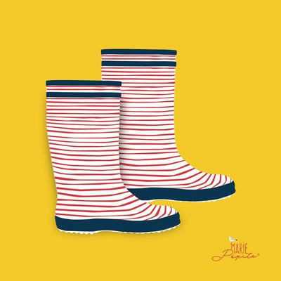 Petit tableau BOTTES RAYEES 11 x 11 cm