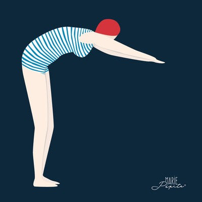 Petit tableau PLONGEUSE 11 x 11 cm