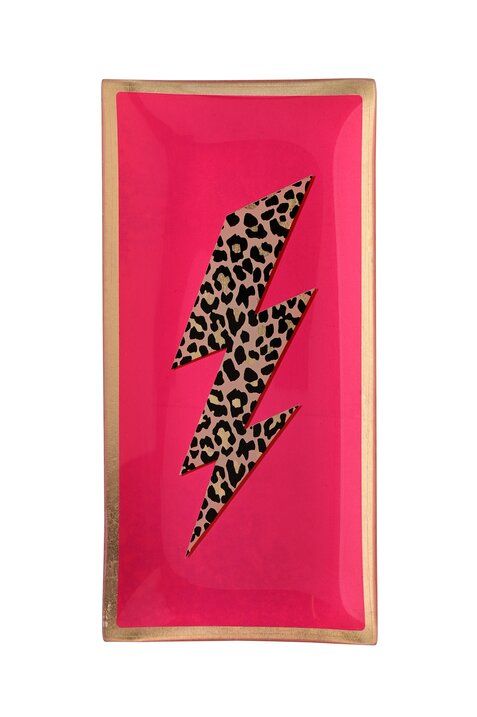 Assiette en verre "lightning bold", taille L, neon pink