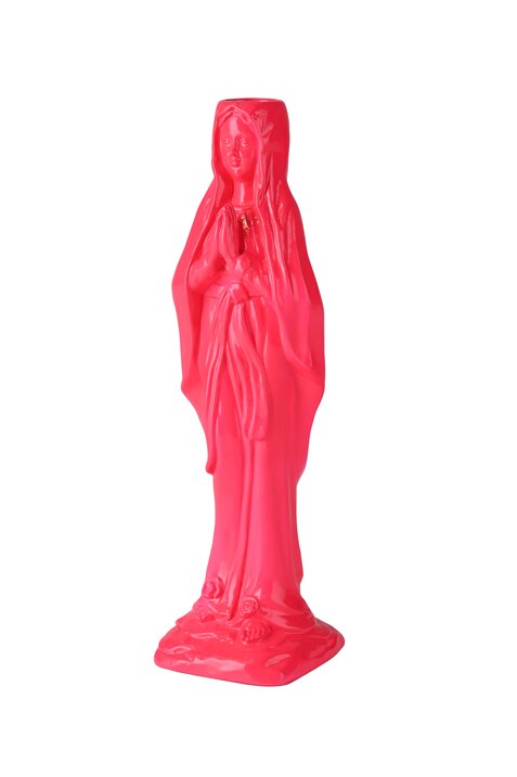 Bougeoir rose fluo "vierge marie"