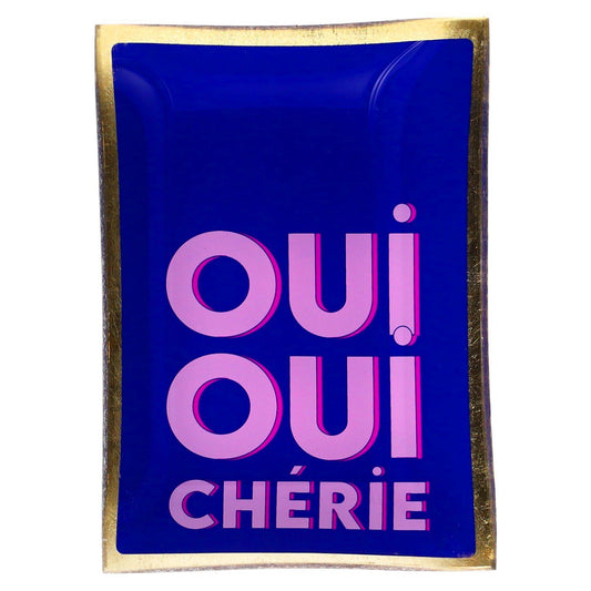 Assiette en verre "Oui Oui Chérie", taille M