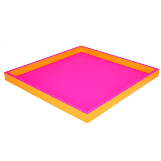 Plateau carré fluo : néon pink & néon orange