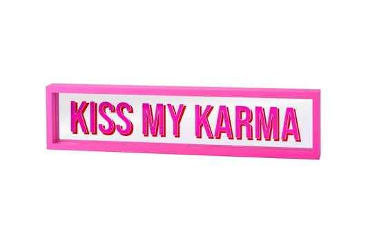 Tableau en verre "kiss my karma"