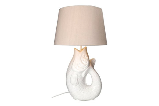 LAMPE POISSON "Monsieur Carafon", taille L, coloris blanc