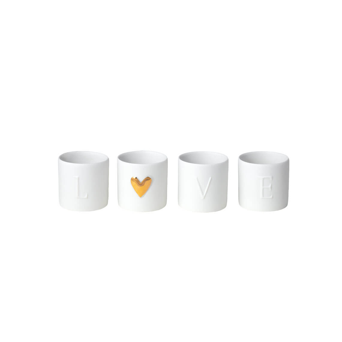 set de 4 photophores LOVE porcelaine- räder
