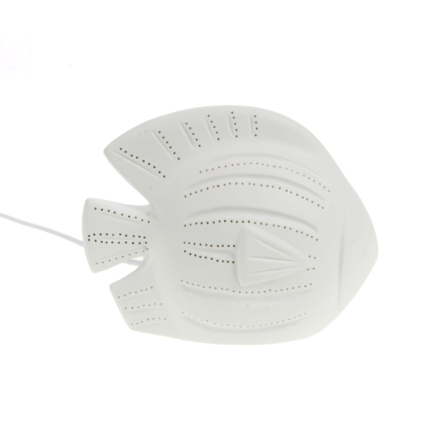 LAMPE POISSON en PORCELAINE BLANCHE