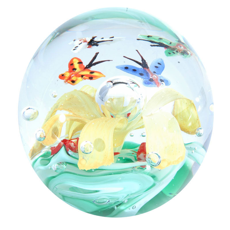 sulfure papillons et fleur jaune (taille moyenne)