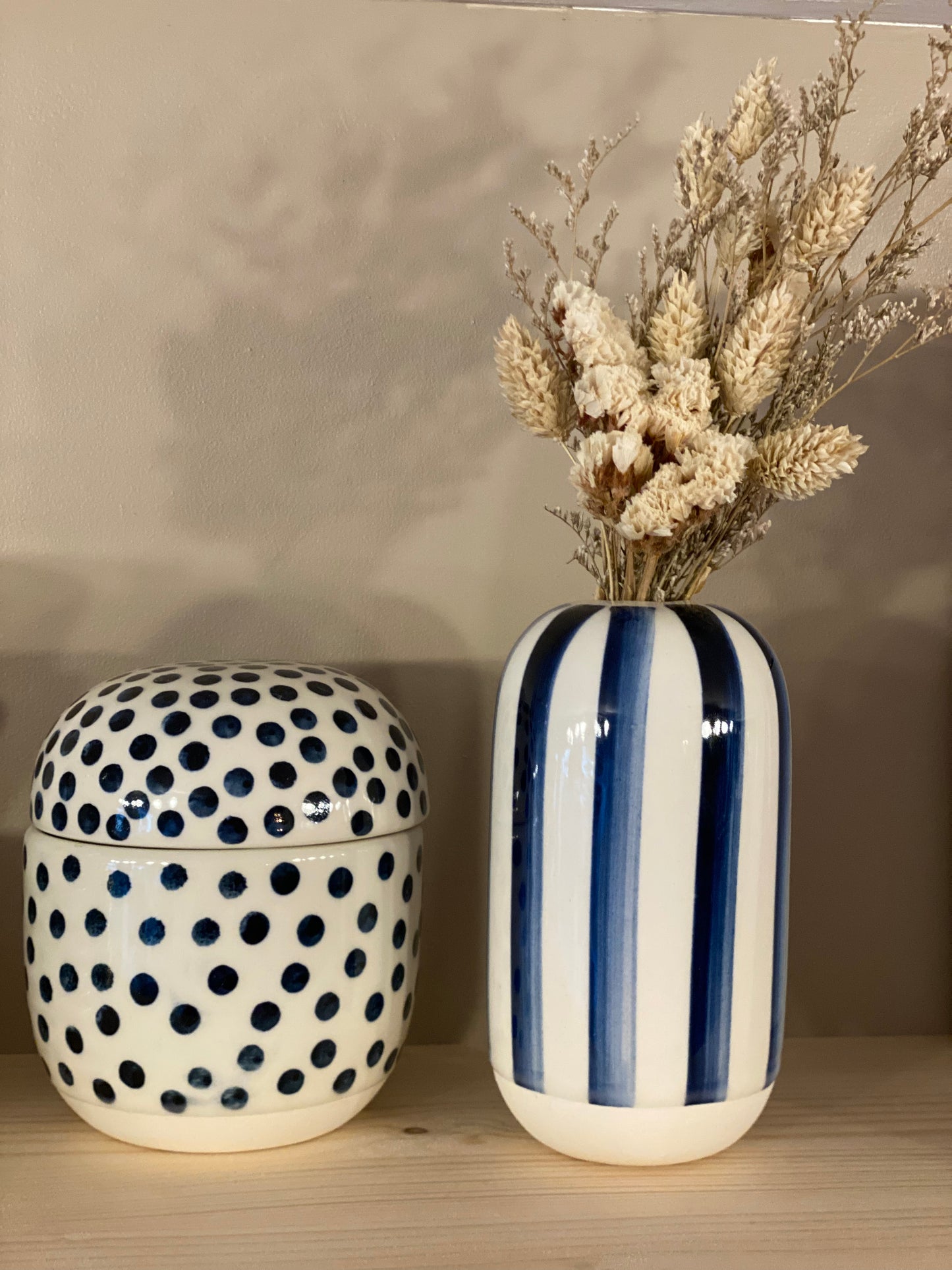 Vase bleu d'encre "rayures" - Räder