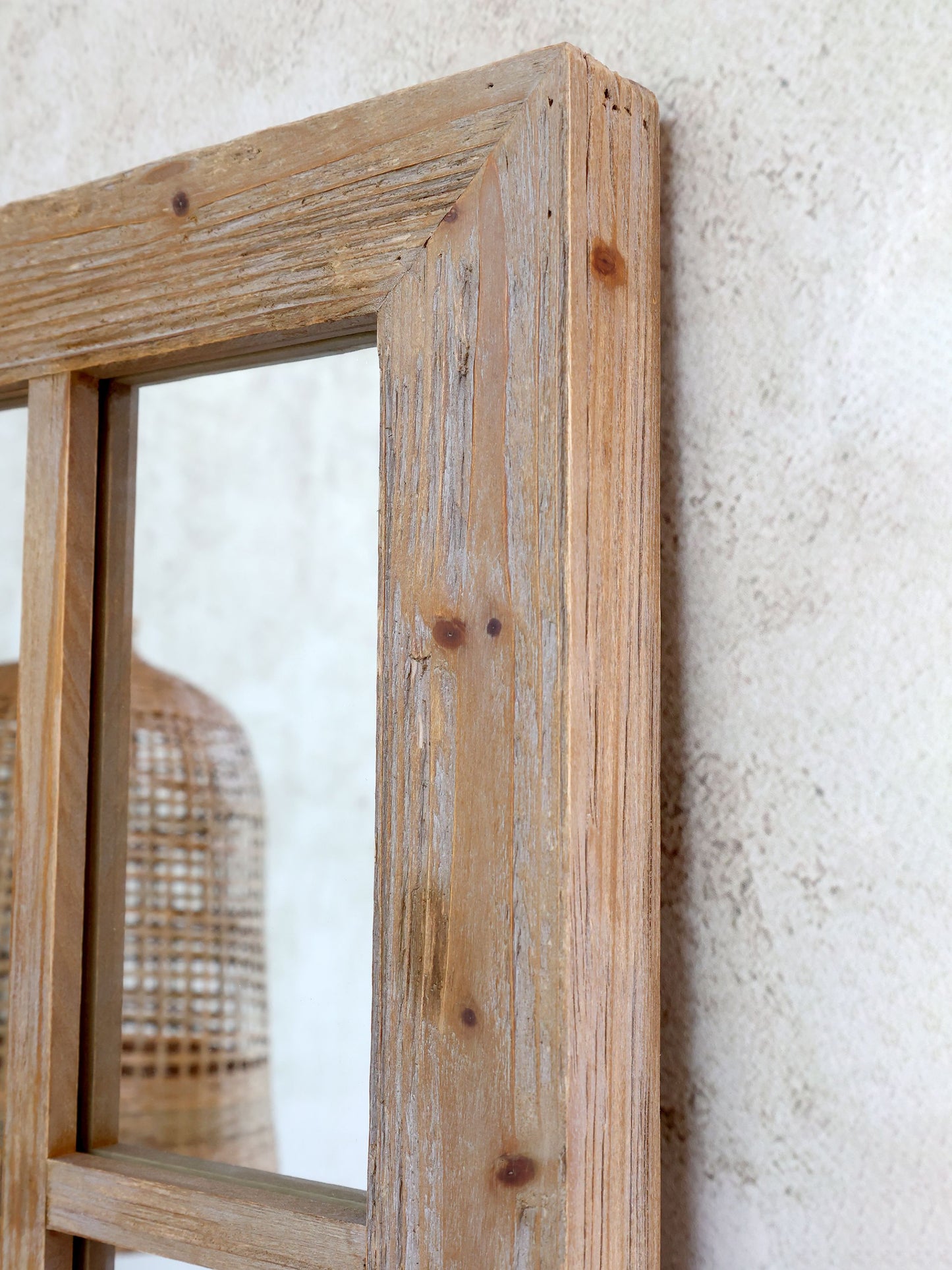 Grand miroir en bois recyclé