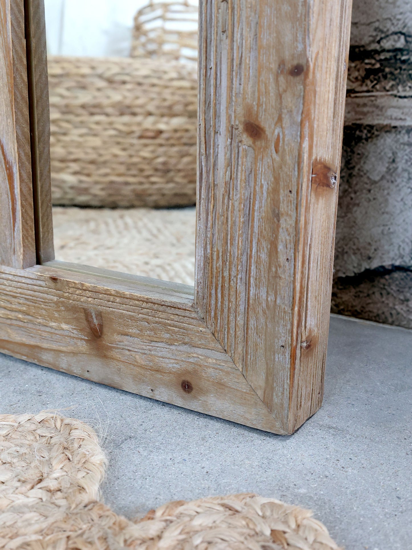 Grand miroir en bois recyclé