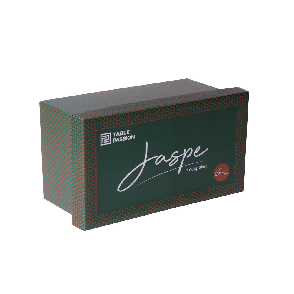 Coffret de 4 coupelles porcelaine "Jaspe" vert