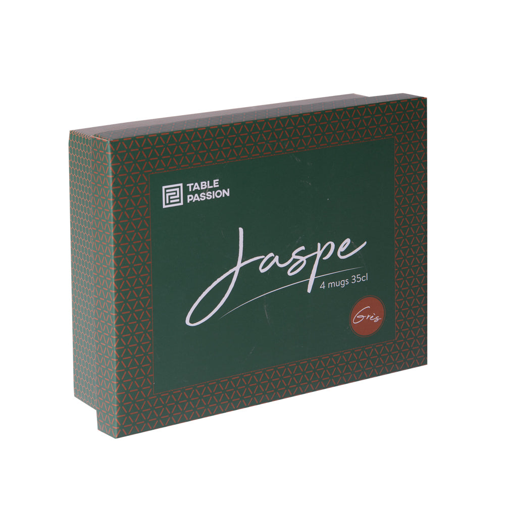 Coffret de 4 mugs jaspe 35 cl