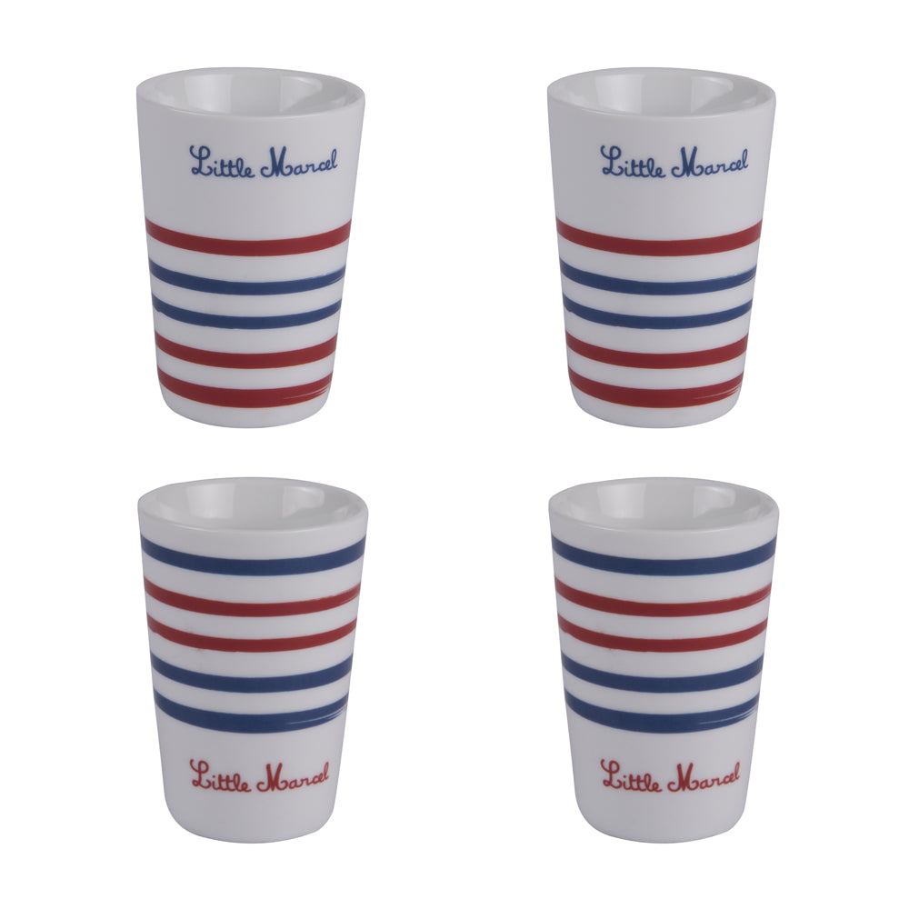 Coffret de 4 gobelets Little Marcel en porcelaine