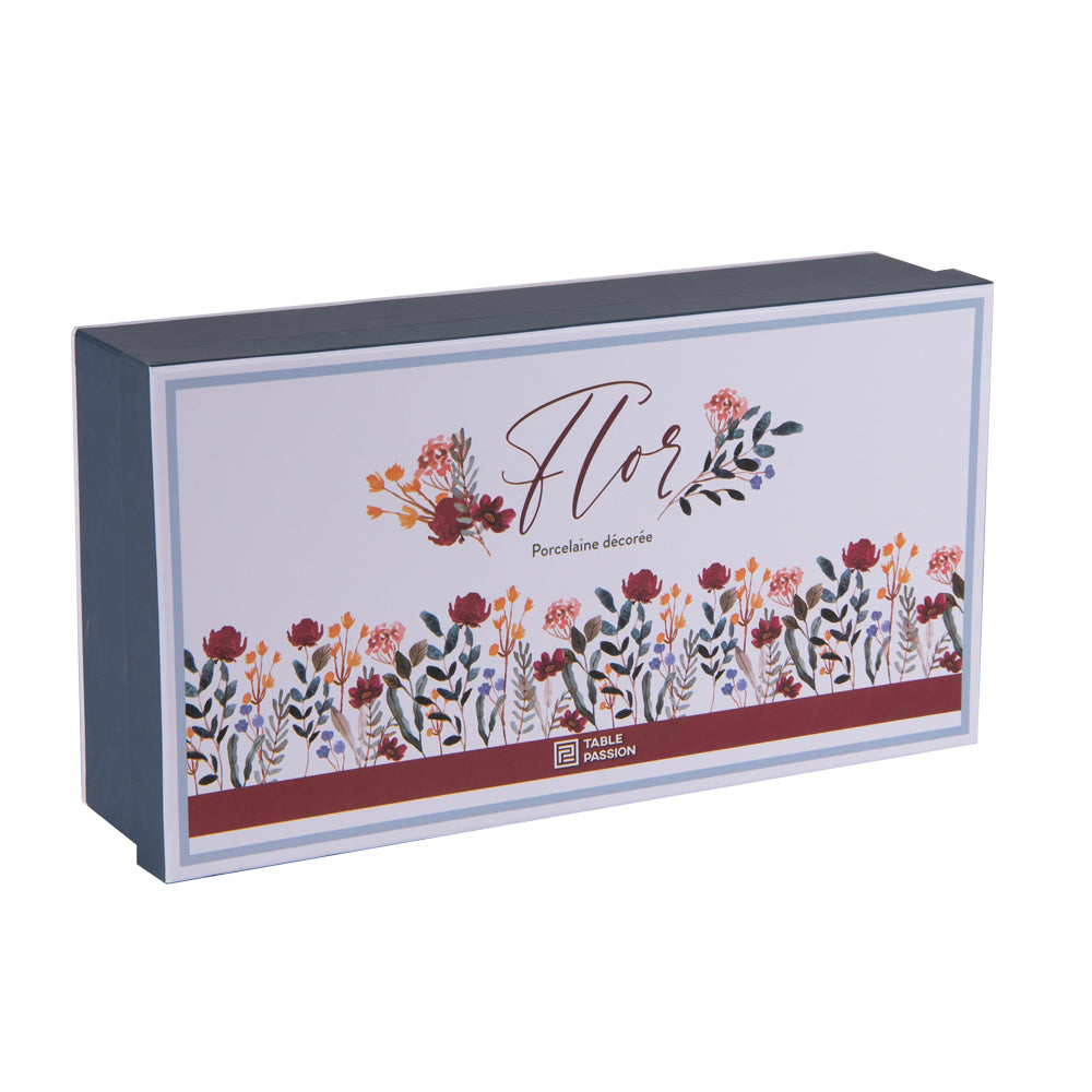 Coffret 4 tasses avec cuillères "Flor"