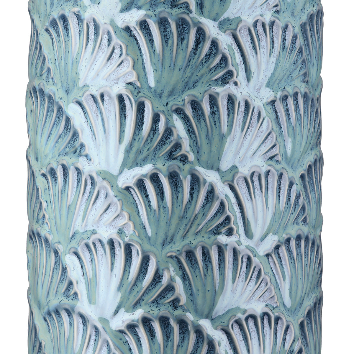 Vase "écailles" en céramique bleu vert