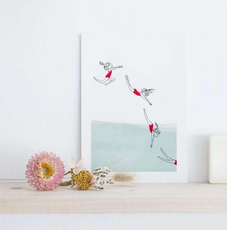 AFFICHE A3 - Plongeuse à la mer - My Lovely Thing