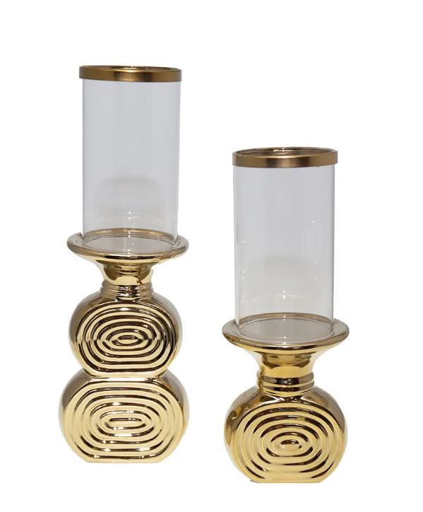 Photophore doré spirale