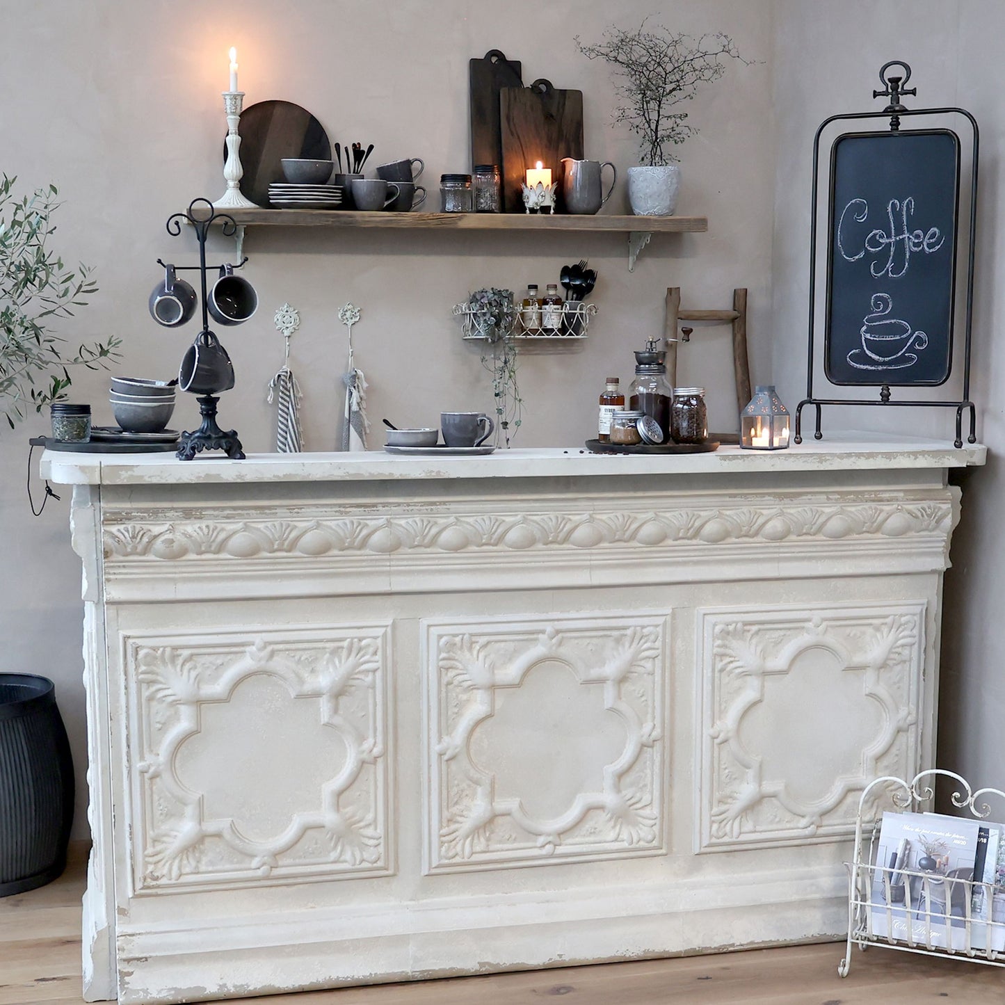 Comptoir vintage pour magasin 1 étagère