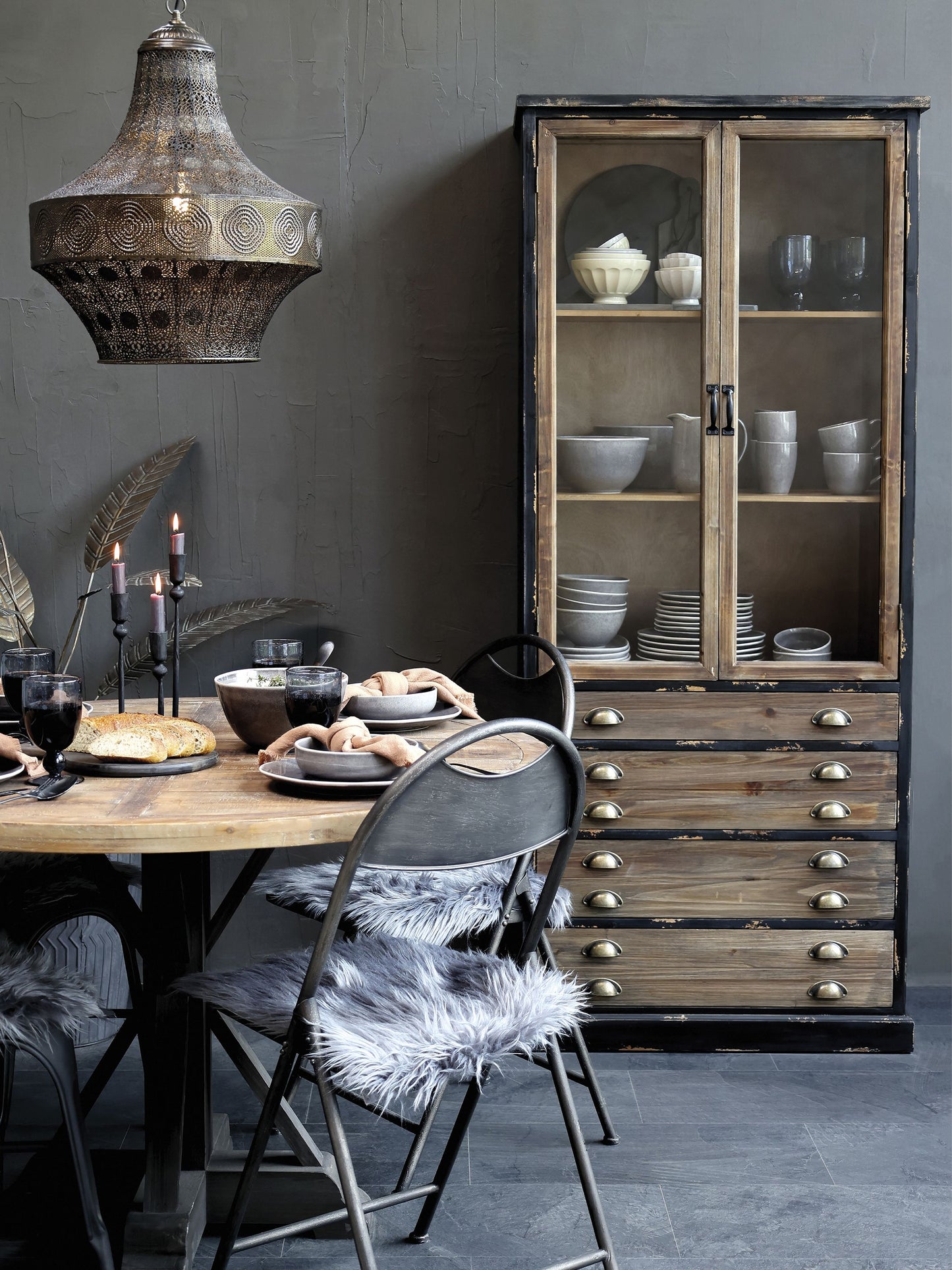 buffet vitrine 2 portes + tiroirs