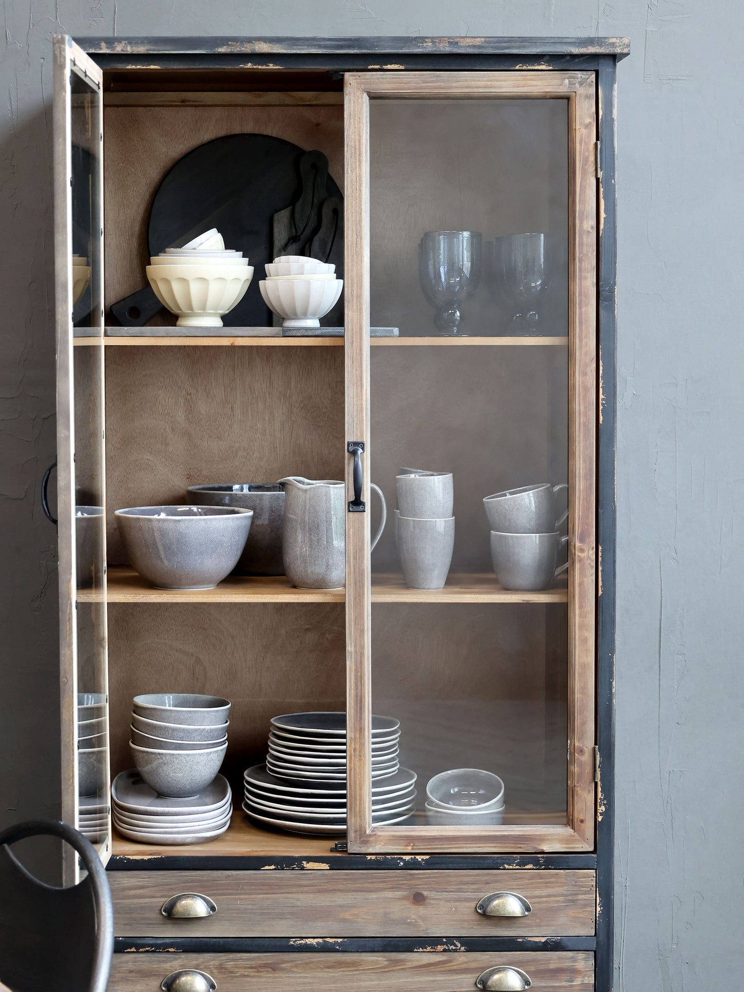 buffet vitrine 2 portes + tiroirs