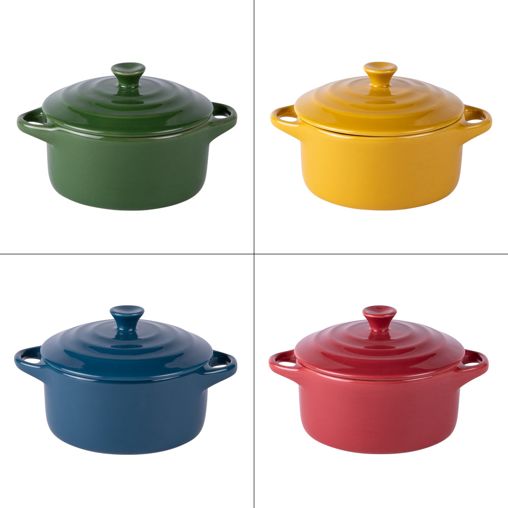 Set de 4 mini cocottes en grès