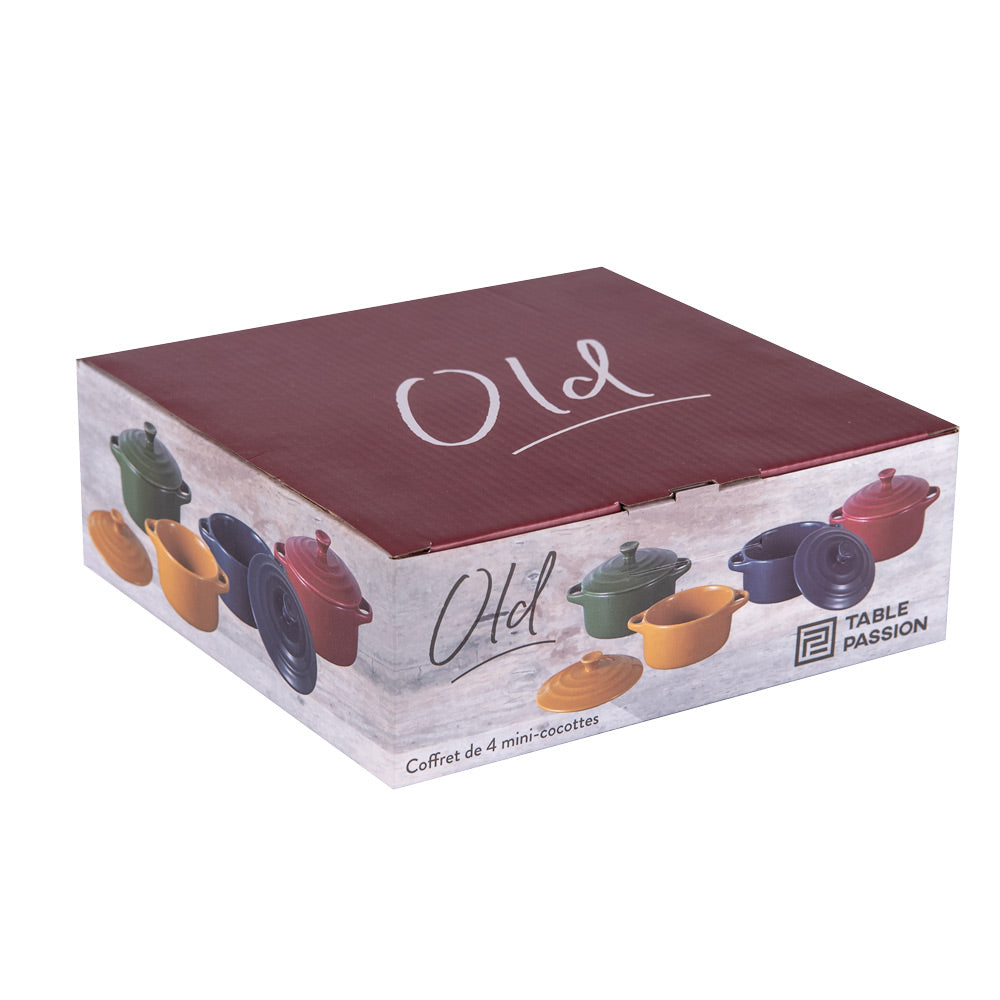 Set de 4 mini cocottes en grès