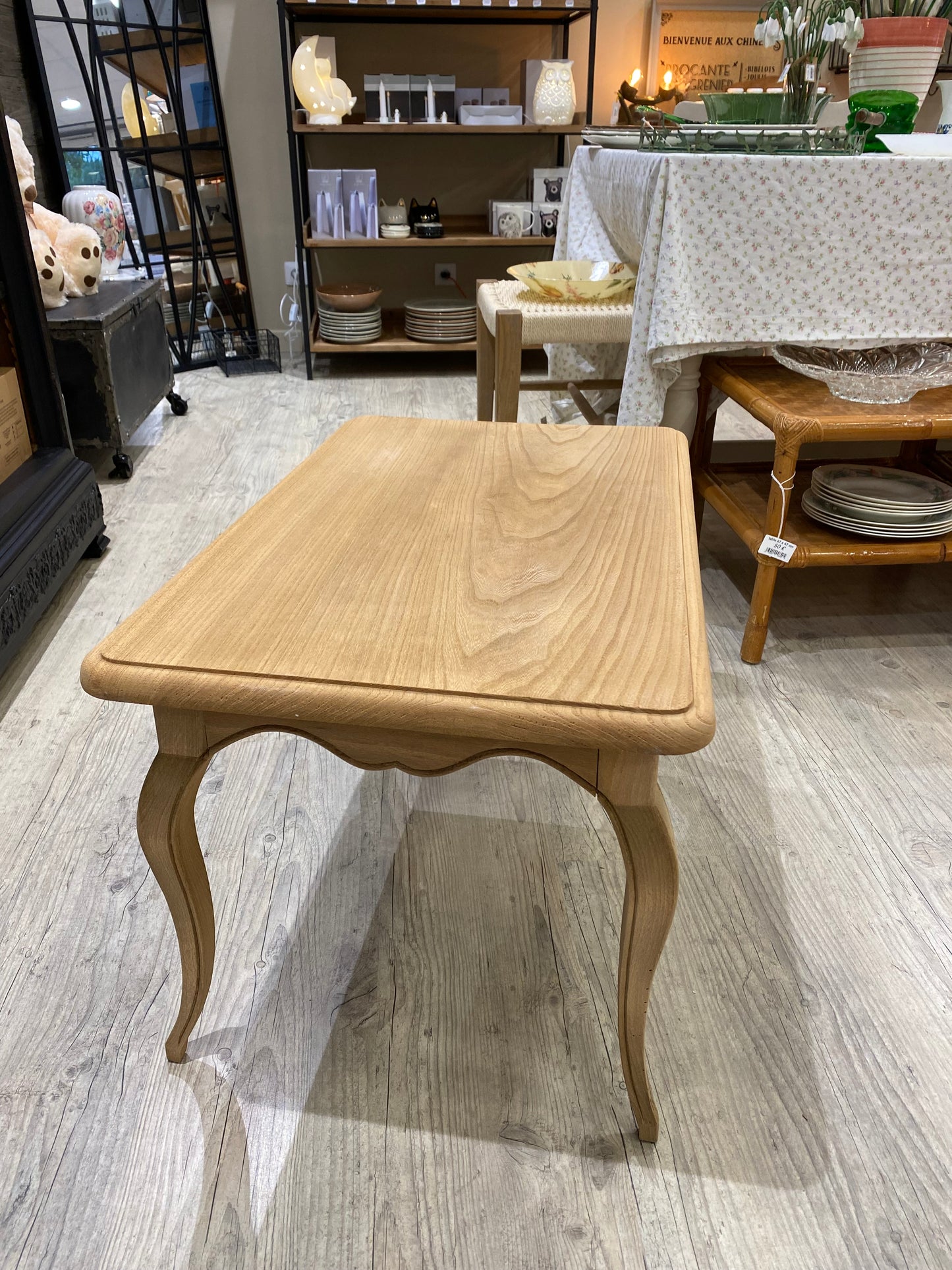 Table basse ancienne chêne brut