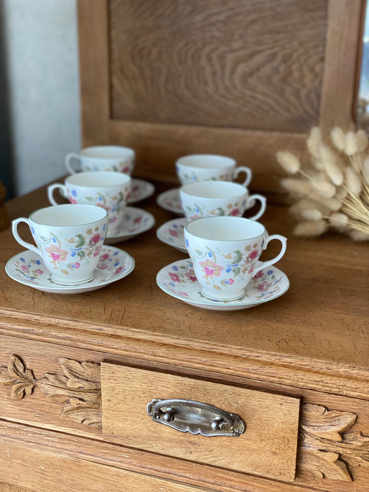 6 tasses à café Porcelaine Jacobean Duchess