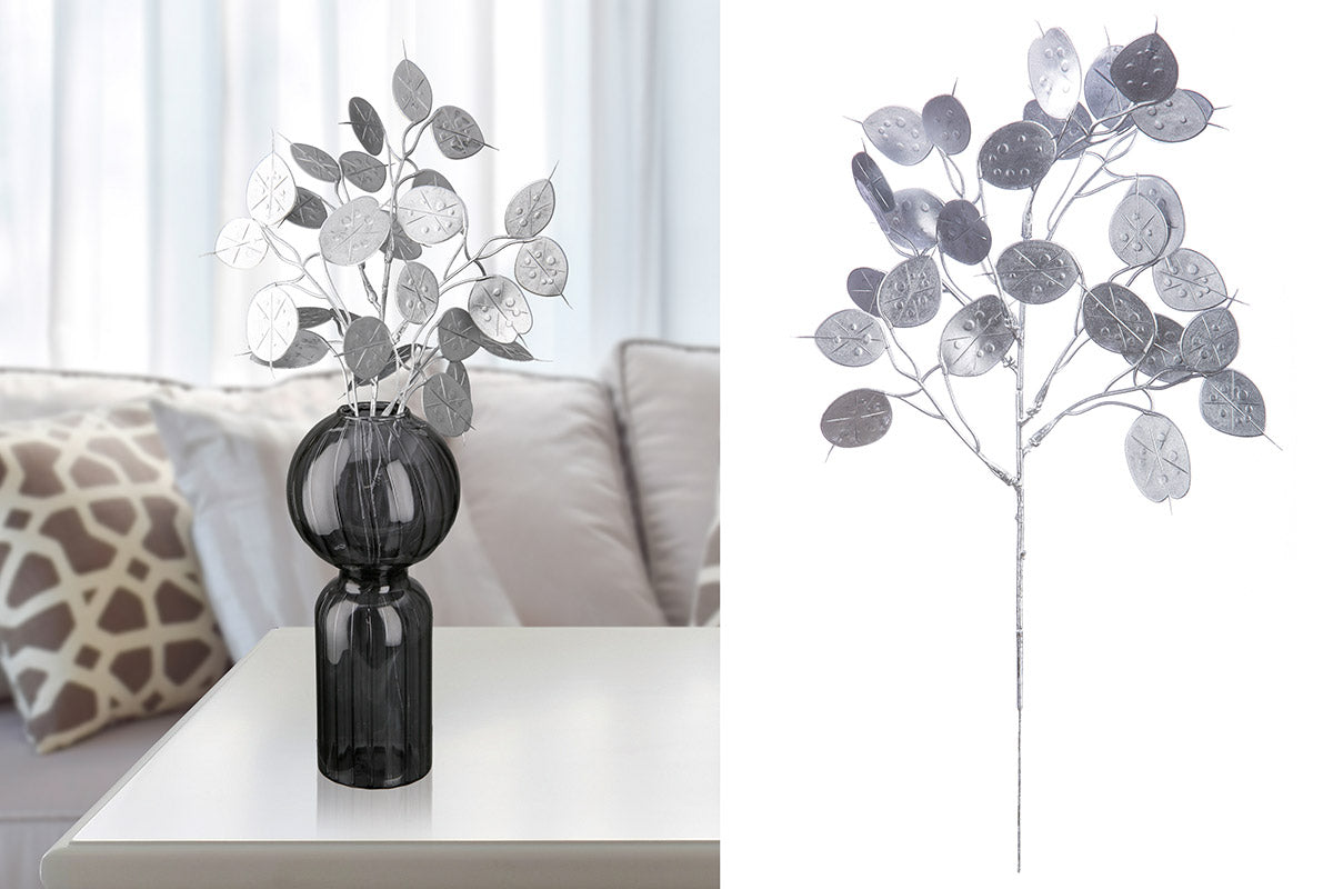 Branche Feuille d'argent en plastique