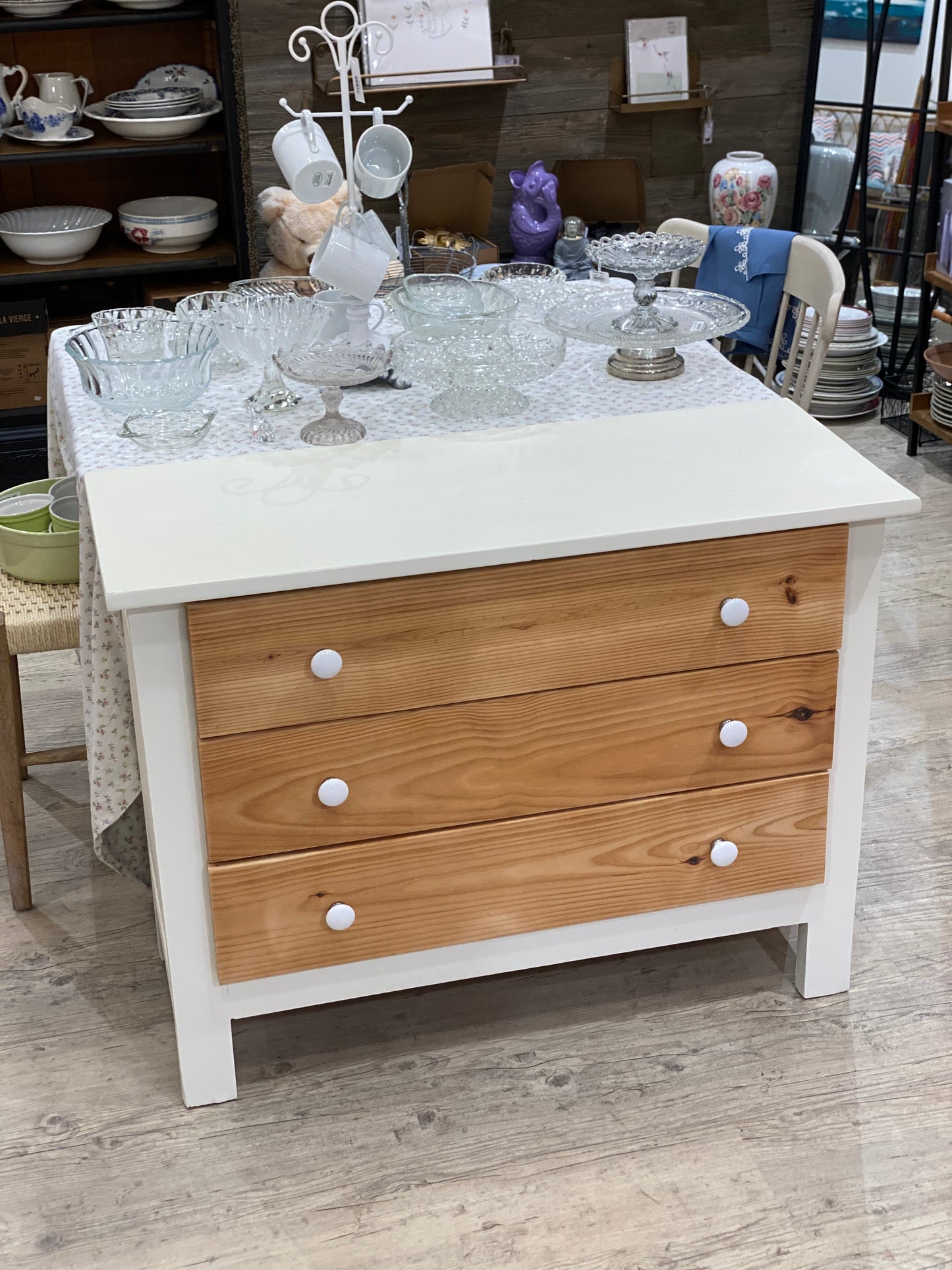 Commode en pin 3 tiroirs