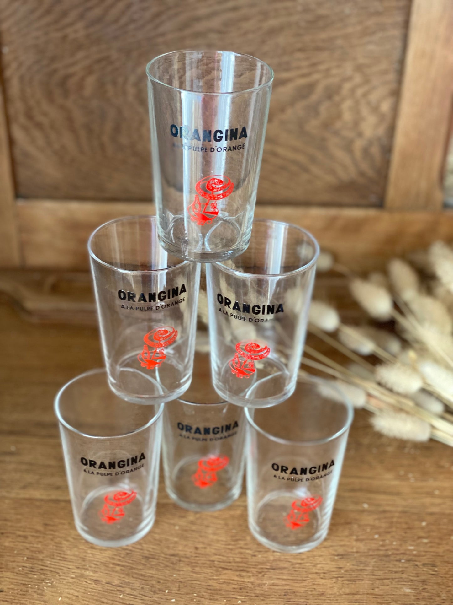 6 verres orangina 1950