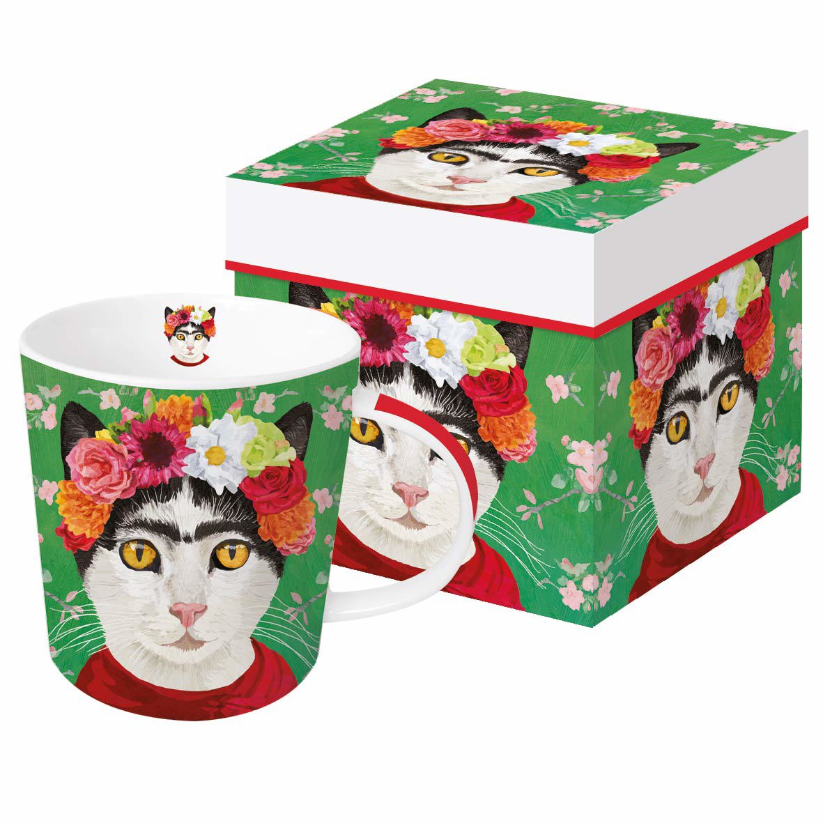 Mug en porcelaine chat "frida" - boite cadeau