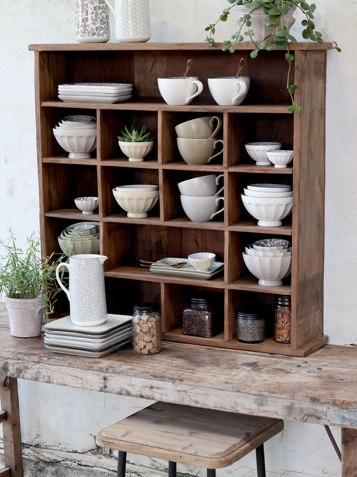 Set de 5 bols avec motif coloris moutarde