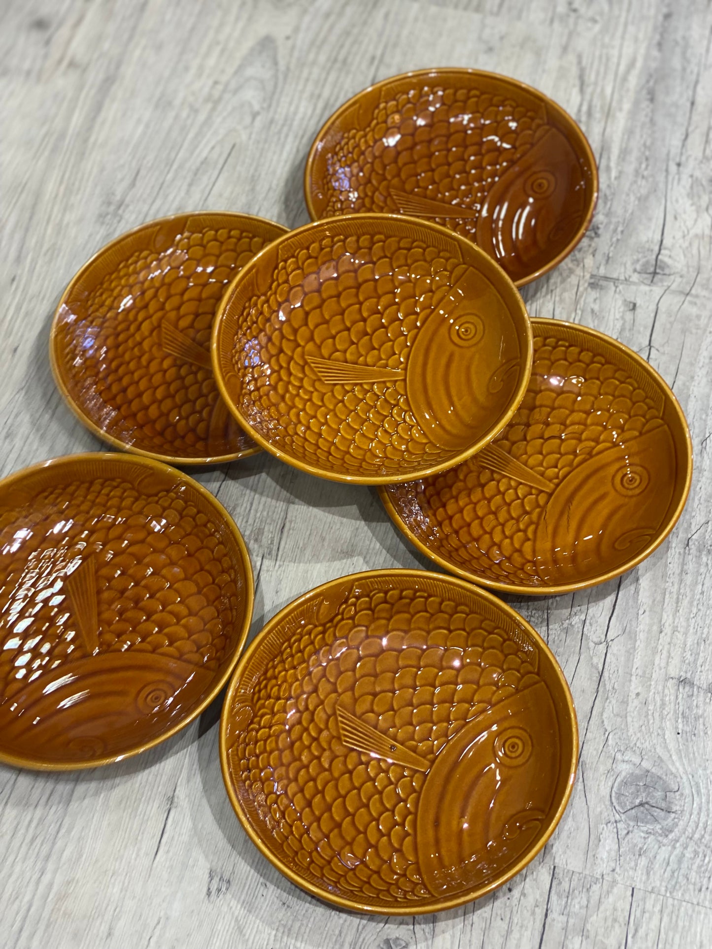 LOT DE 6 ASSIETTES CREUSES "POISSON"