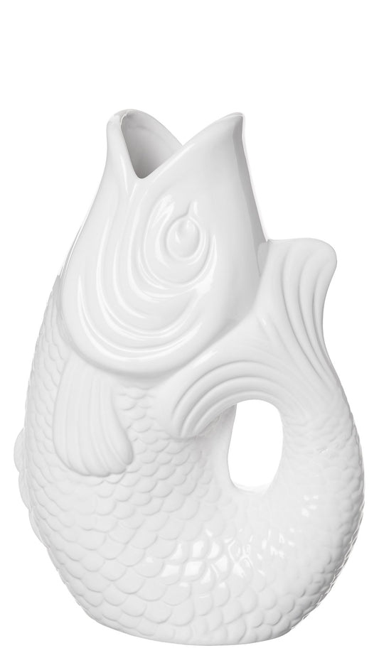 Vase poisson Monsieur Carafon, taille S, blanc