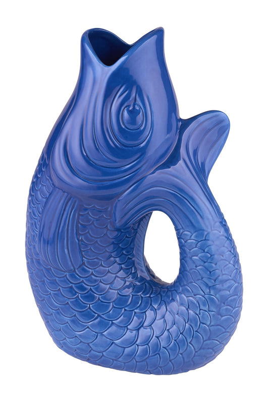 Vase poisson Monsieur Carafon, taille L, bleu azur