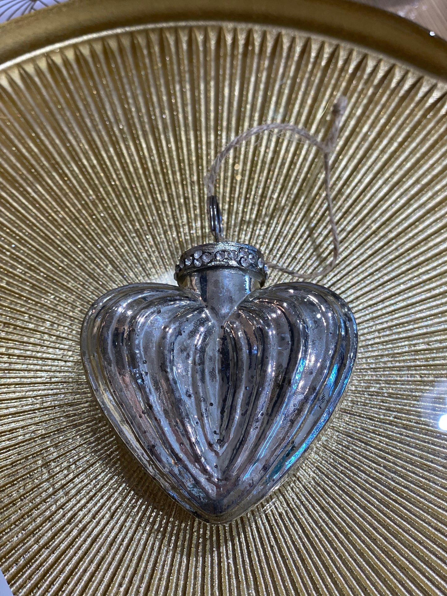 Coeur en verre à suspendre