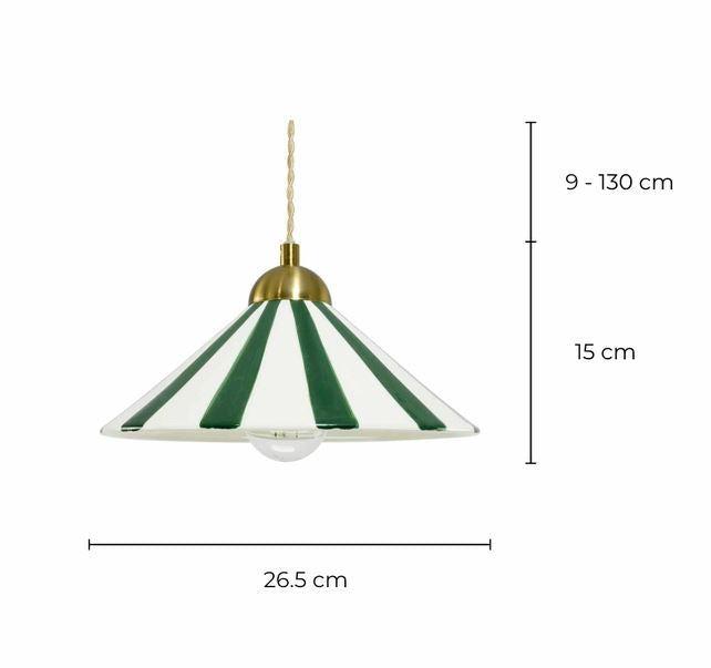 Suspension en céramique bicolore artisanale Praya "vert"