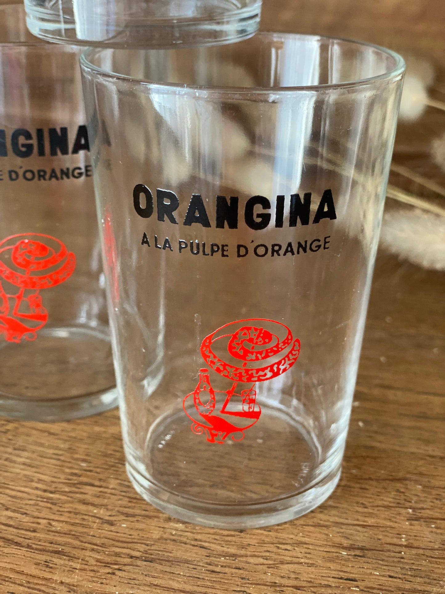 6 verres orangina 1950