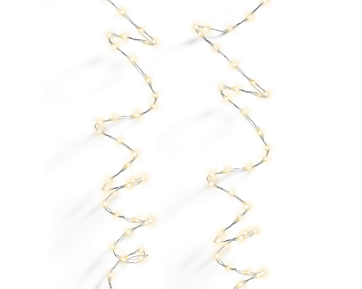 Guirlande lumineuse LED couleur argent 6 M blanc chaud