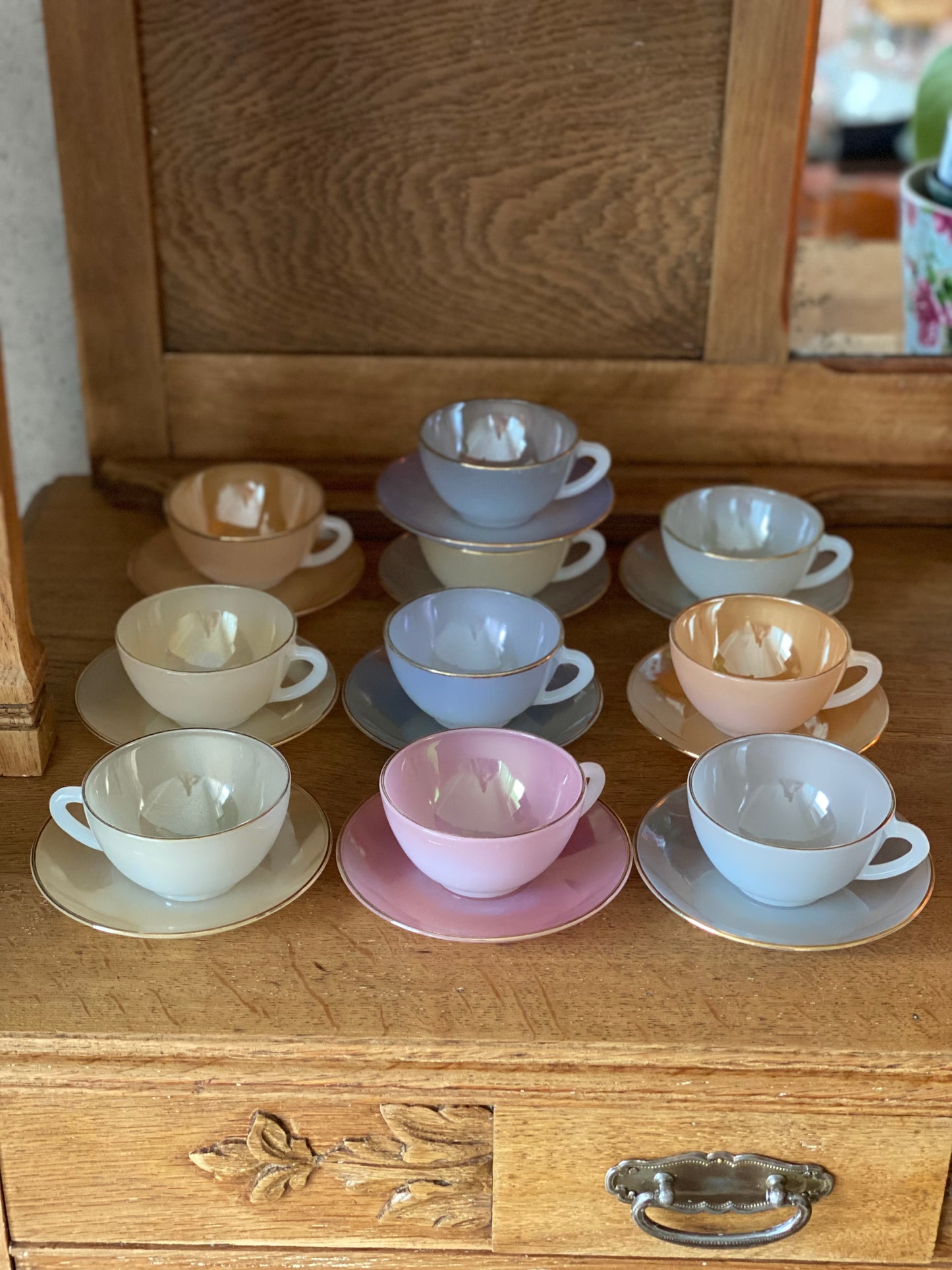 Service à café Arcopal arlequin 10 tasses