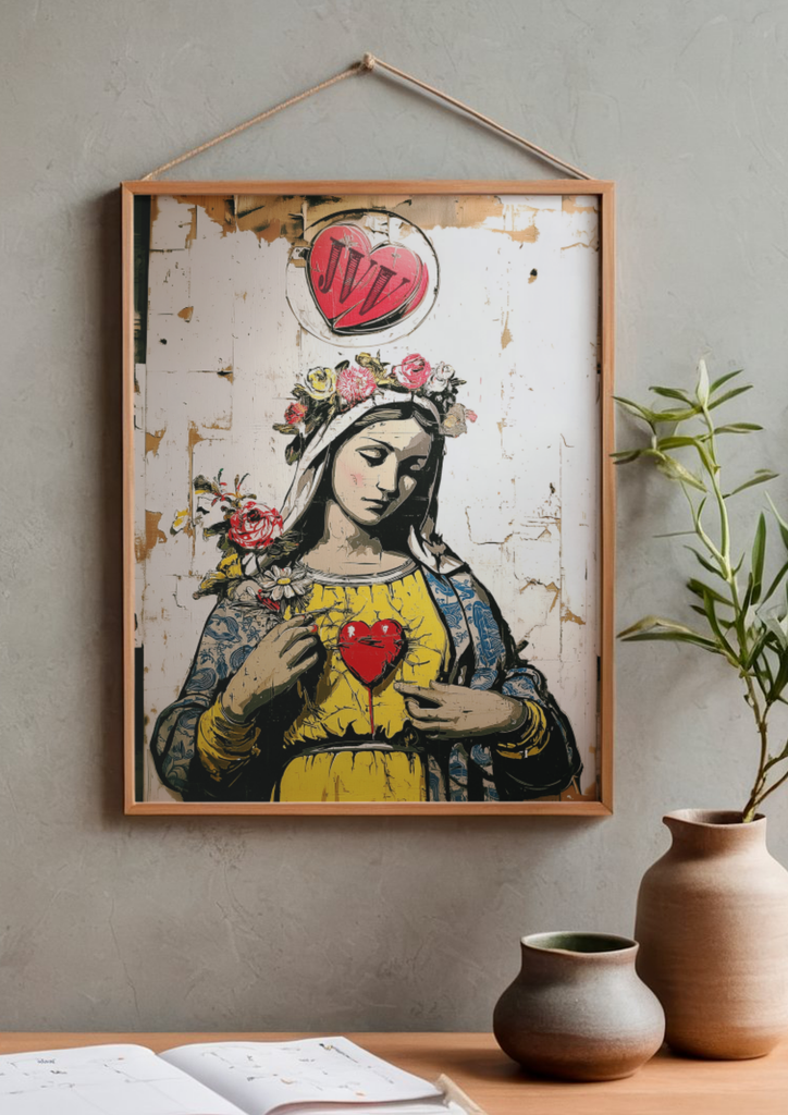 Affiche A4 "j'ai vu la Vierge" modèle FOI BRUTE