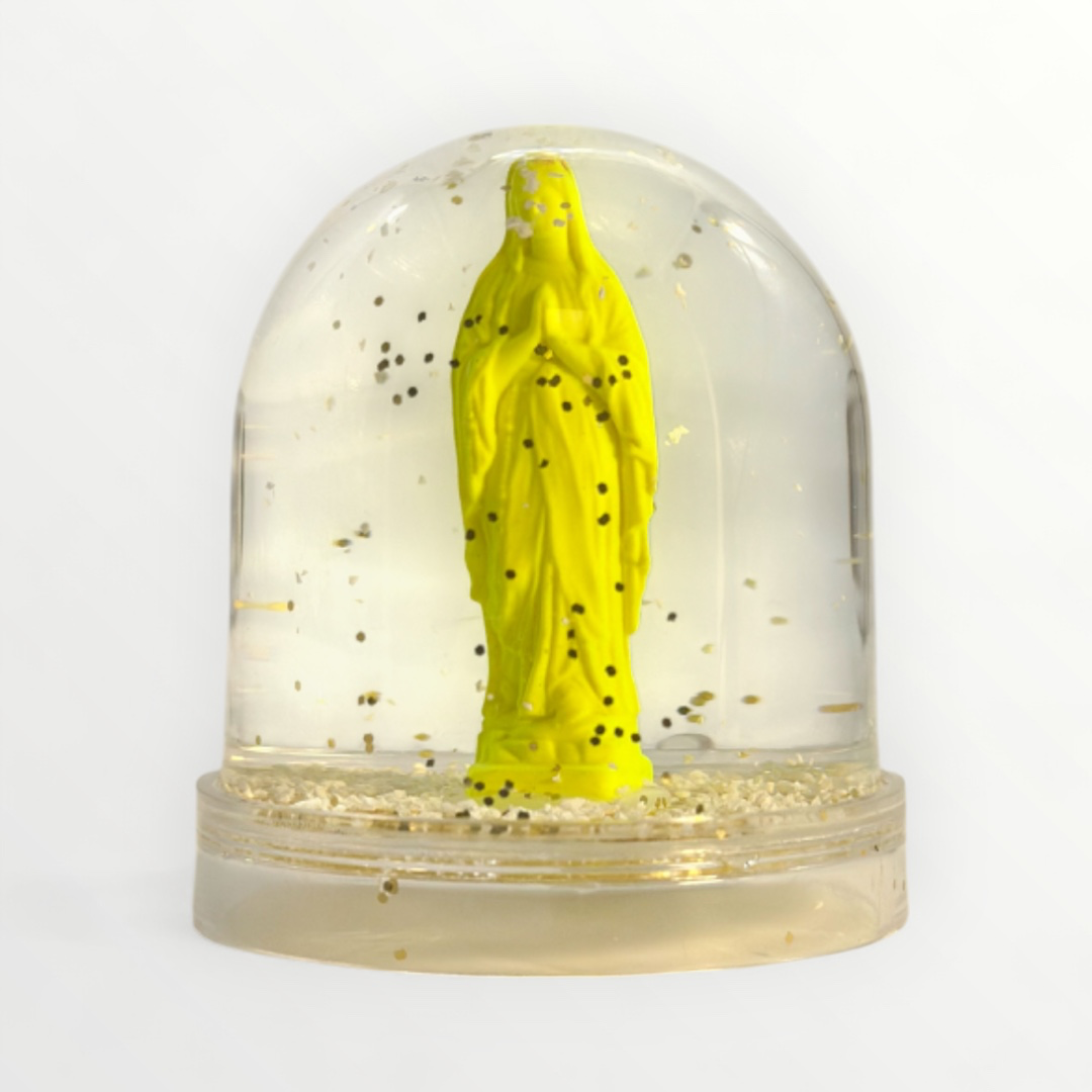 Boule à neige "Vierge Marie" Jaune fluo
