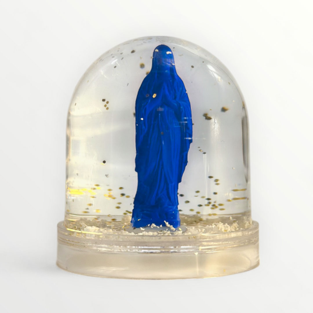 Boule à neige "Vierge Marie" bleu indigo