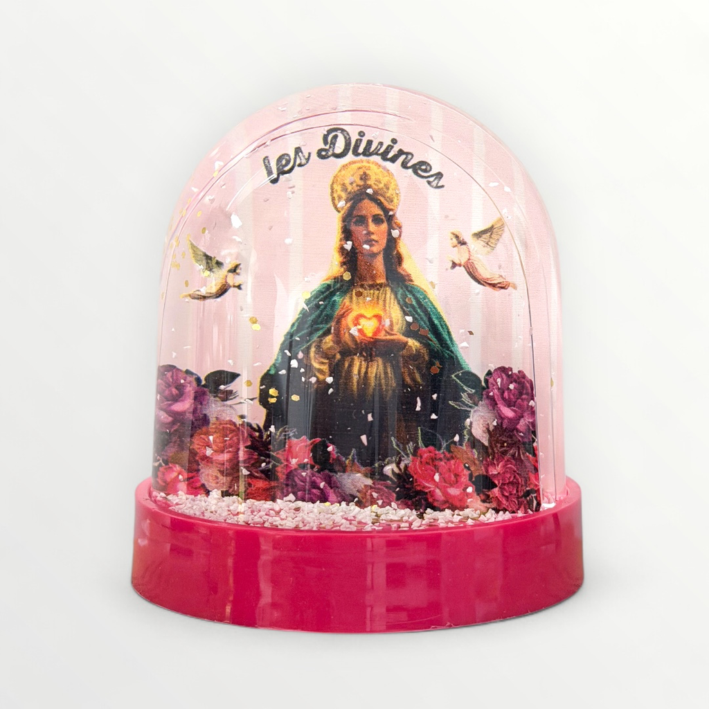 Boule à neige "les divines" socle rose